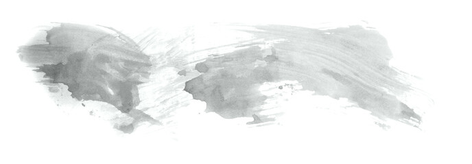 Abstract watercolor background hand-drawn on paper. Volumetric smoke elements. Neutral Gray color. For design, web, card, text, decoration, surfaces.