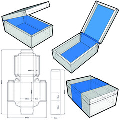 Cake Box and Die-cut Pattern. The .eps file is full scale and fully functional. Prepared for real cardboard production.