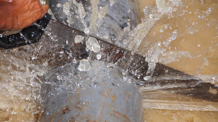 UPVC's main pipeline leaks causing users to disrupt water supply as well as waste water. Damage to this pipe should be done immediately to ensure that the user has a good supply of clean water