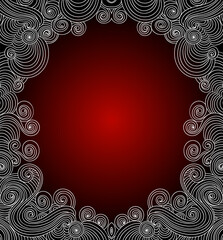 Beautiful luxury vector handwritten frame with figured ornaments and decorative elements. You can use it as a greeting card