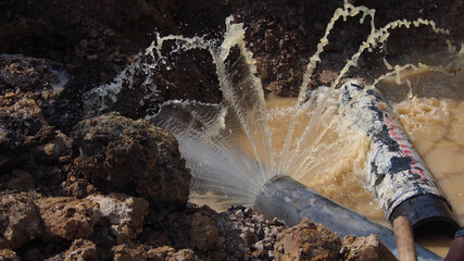 UPVC's main pipeline leaks causing users to disrupt water supply as well as waste water. Damage to this pipe should be done immediately to ensure that the user has a good supply of clean water