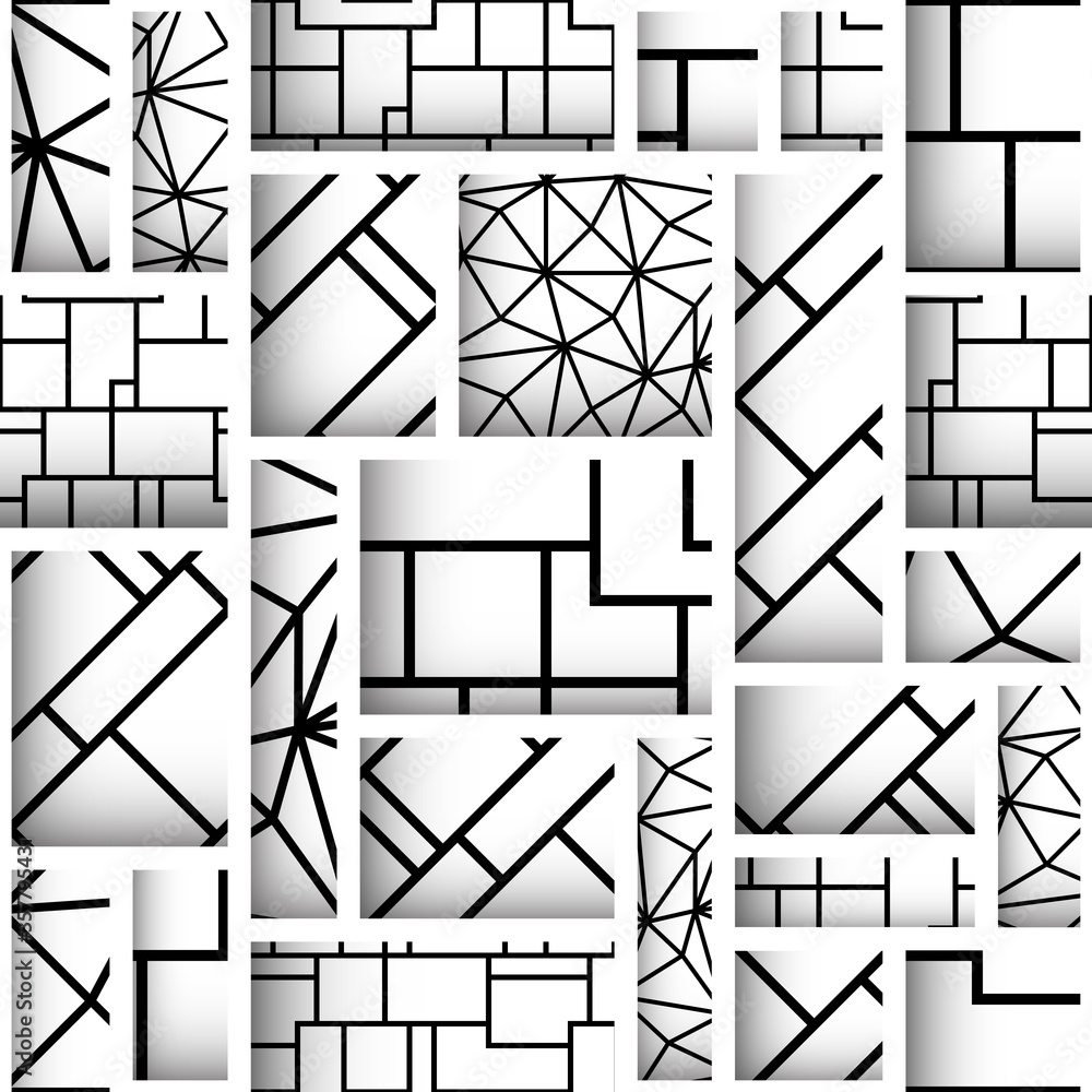 Aufkleber paper cut shapes design. seamless vector pattern.