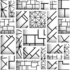 Paper cut shapes design. Seamless vector pattern.