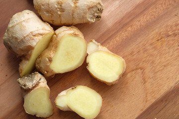 Close up of Gingers on chopping board.