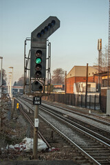 Green or Clear signal on a railway line in Hampshire