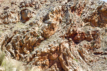 Folds in Table Mountain Sandstone caused by shifting tectonic plates in Meiringspoort South Africa