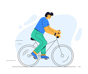 Vector illustration of a cyclist isolated on a white background.