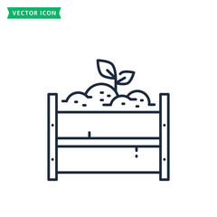 Compost pile line icon. Zero waste symbol. Vector.