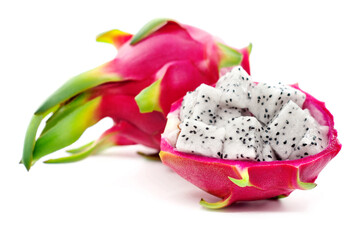 dragon fruit on white background