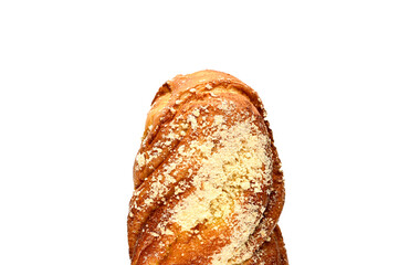 baguette with powdered sugar on an isolated background