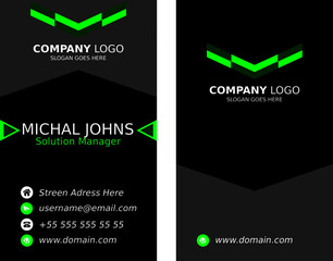 Green Black Bussines Card Fully Editable Print Ready 300 DPI 3.5x2 Print Size