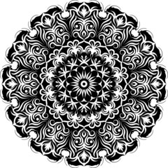 Creative mandala design. Black and white mandala.Mandalas for coloring book. decorative element.