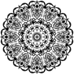 Creative mandala design. Black and white mandala.Mandalas for coloring book. decorative element.