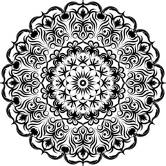 Creative mandala design. Black and white mandala.Mandalas for coloring book. decorative element.