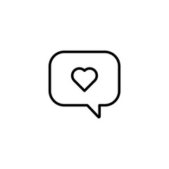 Speech bubble with heart modern simple vector icon