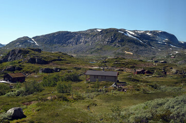 Railway travel in Norway.Views in the train. Flamsban. The Bergen - Oslo train. Norway
