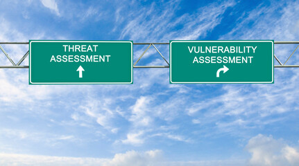 Road signs to Threat and vulerability assessment