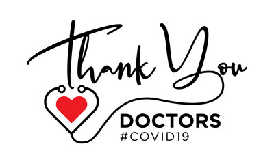 Thank you, healthcare heroes. Quote for doctors, nurses, healthcare workers fighting coronavirus. vector typography, lettering.