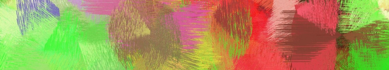 wide landscape graphic with abstract brush strokes background with peru, pastel green and firebrick. can be used for background, canvas or poster