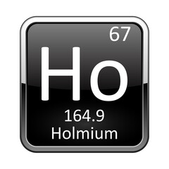 The periodic table element Holmium. Vector illustration