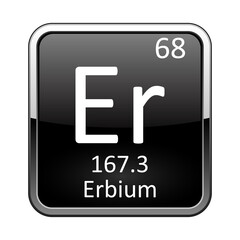 The periodic table element Erbium. Vector illustration