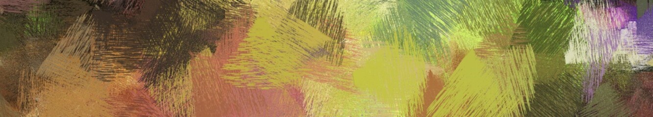 wide landscape graphic with abstract brush strokes background decoration with pastel brown, peru and very dark green. can be used for background, canvas or poster