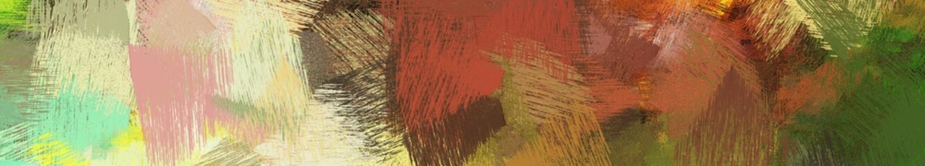 wide landscape graphic with creative brush strokes background with brown, pale golden rod and dark olive green