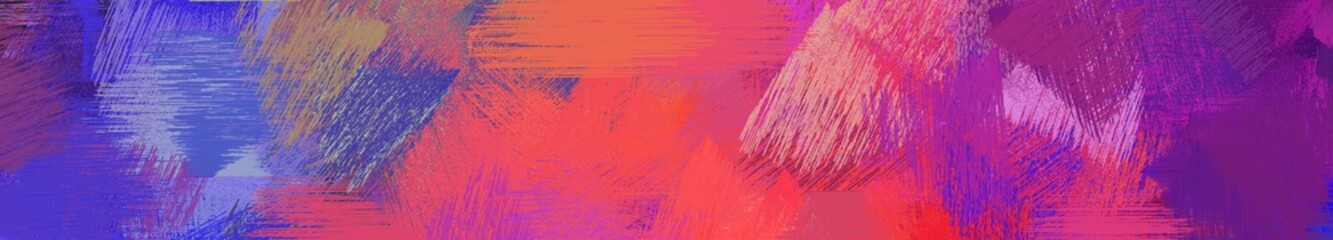 wide landscape graphic with artistic brush strokes background with moderate pink, dark slate blue and slate blue. can be used for wallpaper, cards, poster or banner