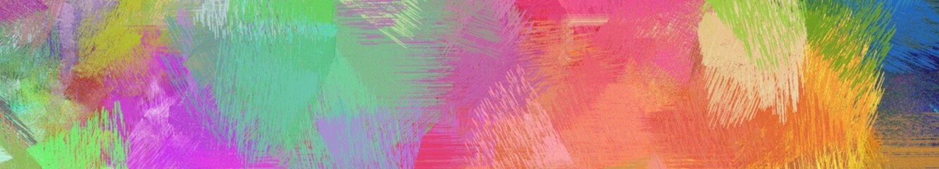 wide landscape graphic with artistic brush strokes background with rosy brown, teal blue and bronze