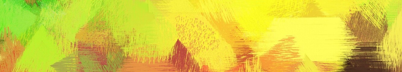 wide landscape graphic with colorful brush strokes background with pastel orange, dark olive green and sienna. can be used for wallpaper, cards, poster or banner