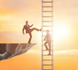 Business unethical competition concept with businessmen