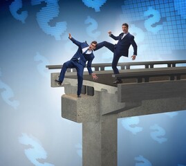 Business unethical competition concept with businessmen
