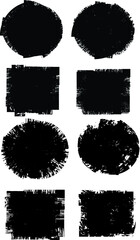 Grunge post Stamps Collection, Circles. Banners, Insignias , Logos, Icons, Labels and Badges Set . vector distress textures.blank shapes.