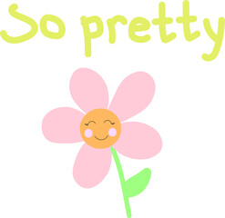 Cute flower and inscription so pretty. Beautiful children print. Cup design. 
