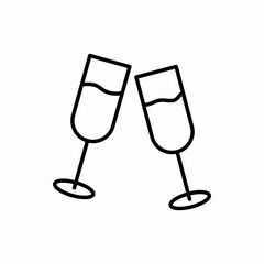 Outline champagne glass icon.Champagne glass vector illustration. Symbol for web and mobile