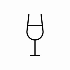 Outline champagne glass icon.Champagne glass vector illustration. Symbol for web and mobile