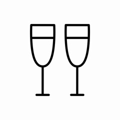 Outline champagne glass icon.Champagne glass vector illustration. Symbol for web and mobile