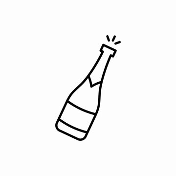 Outline champagne bottle icon.Champagne bottle vector illustration. Symbol for web and mobile