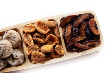 Healthy food .. Dried fruits, dried figs, dried plum, dried apricots