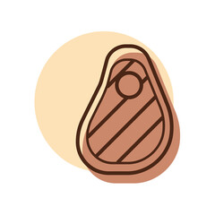 Steak vector icon. Barbecue and bbq grill sign