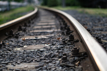 railroad tracks in the distance