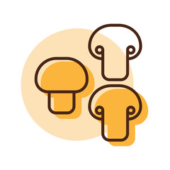 Obraz premium Mushroom vector icon. Vegetable symbol