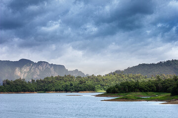 lake and mountains