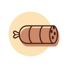 Sausage salami vector icon. Barbecue and bbq grill