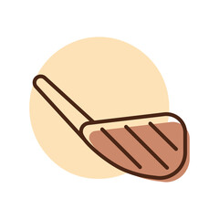 Single piece of chop lamb with bone vector icon