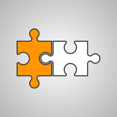 Obraz premium Abstract flat design concept with puzzle illustration on background collection