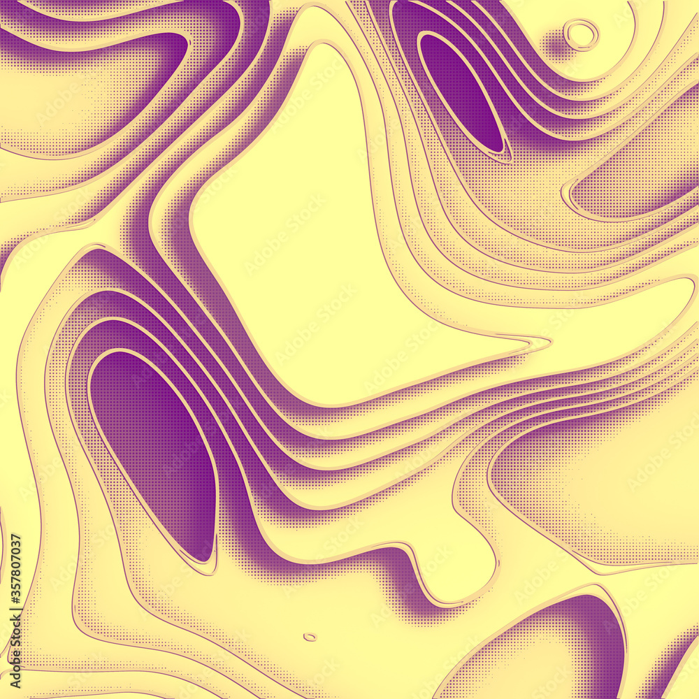 Aufkleber digital conceptual high-altitude topographic map 3d render abstract illustration