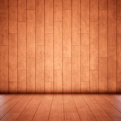 Concept or conceptual vintage or grungy brown background of natural wood or wooden old texture floor and wall as a retro pattern layout. A 3d illustration metaphor to time, material, emptiness,  age