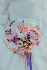 the bride holds the bride flower