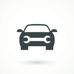 Obraz na płótnie Canvas Car service Icon. Care repair logo. Auto mechanic work symbol. garage isolated on white background